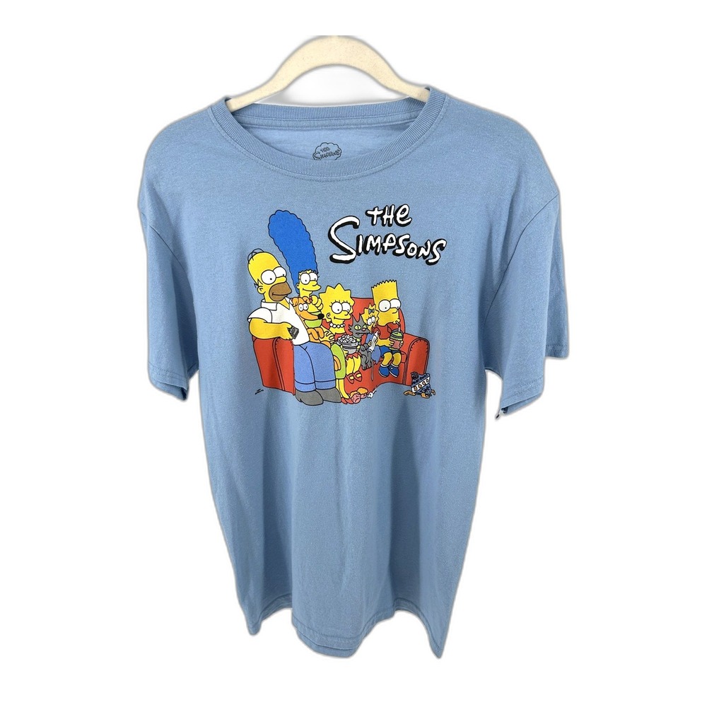 The Simpsons Couch Graphic Tee Unisex Medium Blue Mad Engine Licensed Shirt